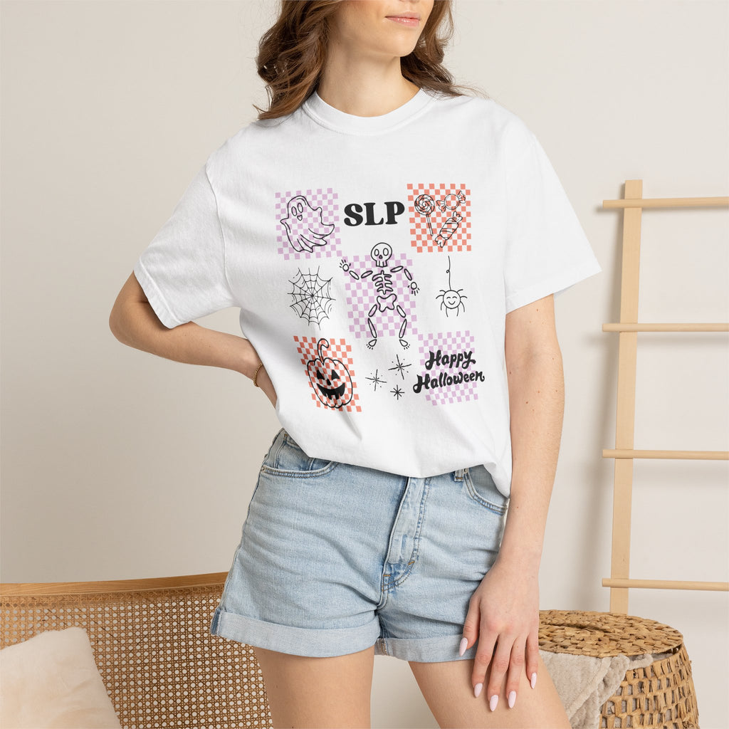 Cute Speech Therapy Halloween Comfort Colors Unisex Garment-Dyed T-shirt for SLP, SLPA, Speech Therapist