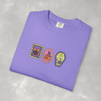 Cute Halloween Spooky Stamps with Cat, Jack-O-Lanter, Skeleton, Comfort Colors Tee