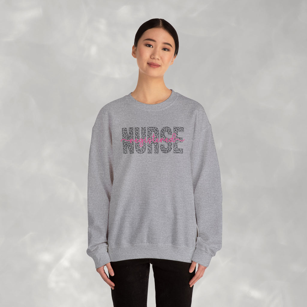 Registered Nurse Leopard Print Gildan Unisex Heavy Blend™ Crewneck Sweatshirt