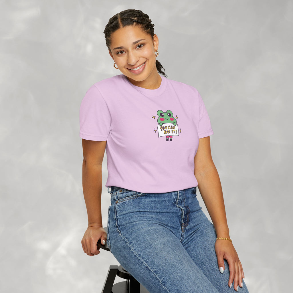 You Can Do It, Cute Motivational Frog Unisex Comfort Colors Tee for OT, PT, Speech Therapist