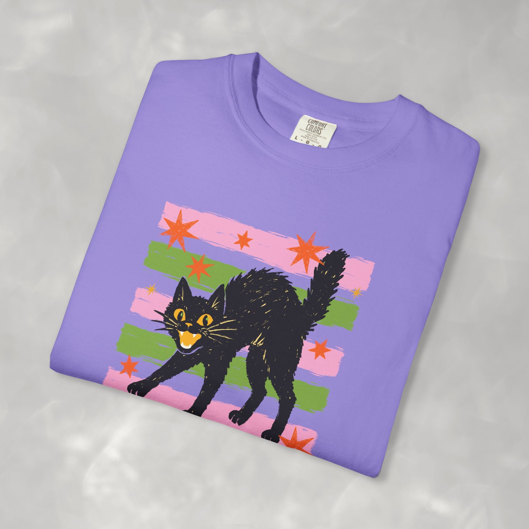 Spooky, Cute Black Cat, Halloween Comfort Colors Tee Unisex