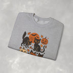 Spooky Black Cats and Jack-O-Lanterns, Gildan Unisex Heavy Blend™ Crewneck Sweatshirt