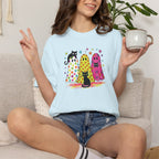 Preppy, Girly, Cute Halloween Ghosts with Cats, Comfort Colors Tee