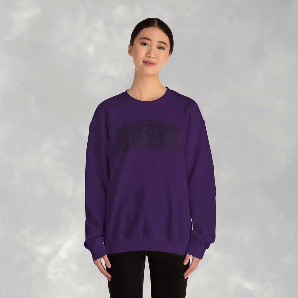 Nurse Checkered Gildan Unisex Heavy Blend™ Crewneck Sweatshirt for RN, LPN, GN, Nursing Students