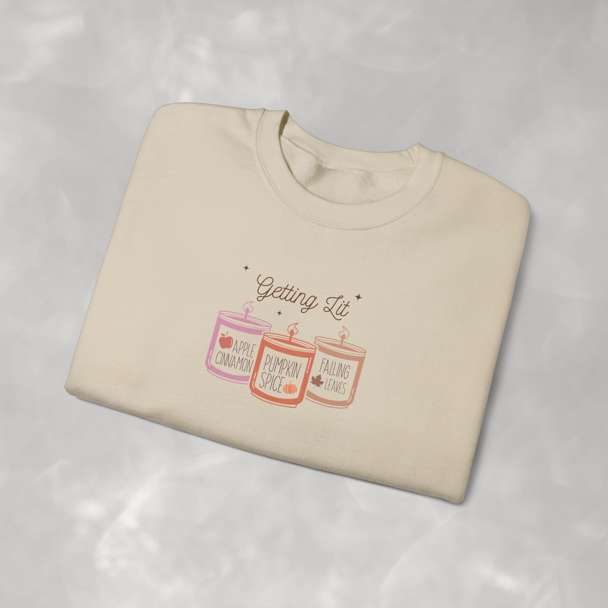 Getting Lit Funny Fall Candle Gildan Unisex Heavy Blend™ Crewneck Sweatshirt