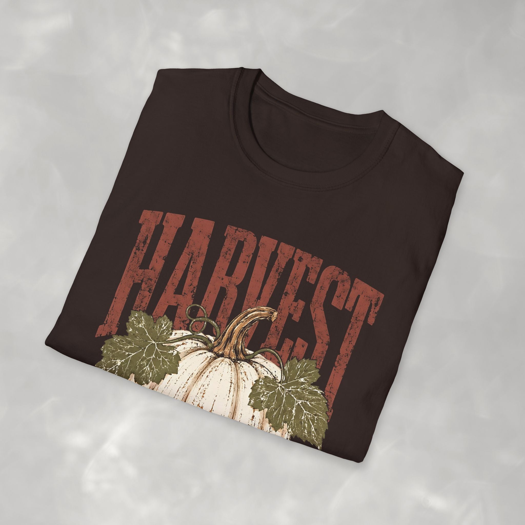 Autumn Harvest, White Pumpkin Retro Gildan Unisex Softstyle T-Shirt