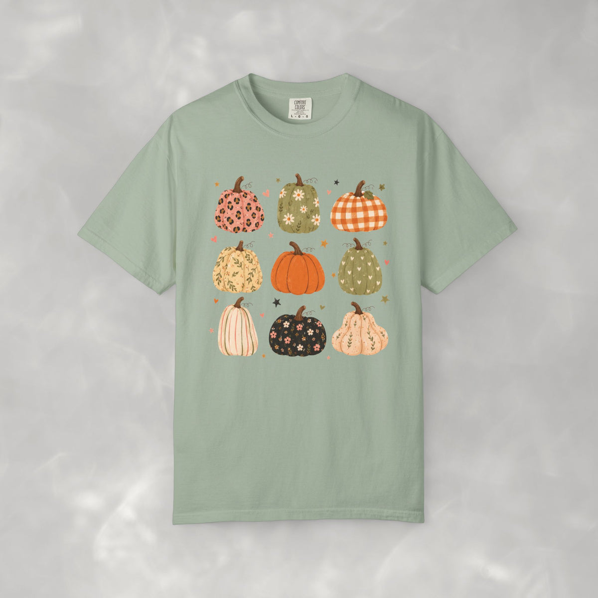 Whimsical Autumn Pumpkins Comfort Color Garment-Dyed T-shirt for Fall, Thanksgiving