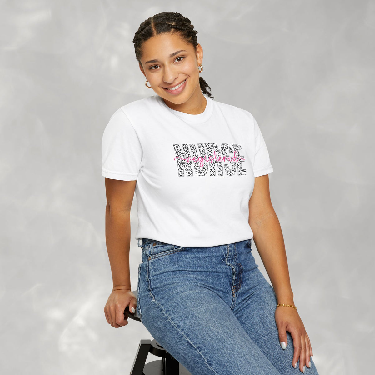 Registered Nurse Leopard Print Comfort Colors Unisex Garment-Dyed T-shirt