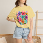 Boho Floral Stripes Comfort Colors Tee