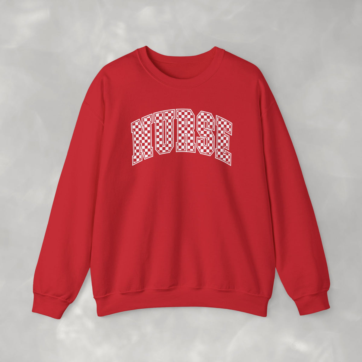 Nurse Checkered Gildan Unisex Heavy Blend™ Crewneck Sweatshirt for RN, LPN, GN, Nursing Students