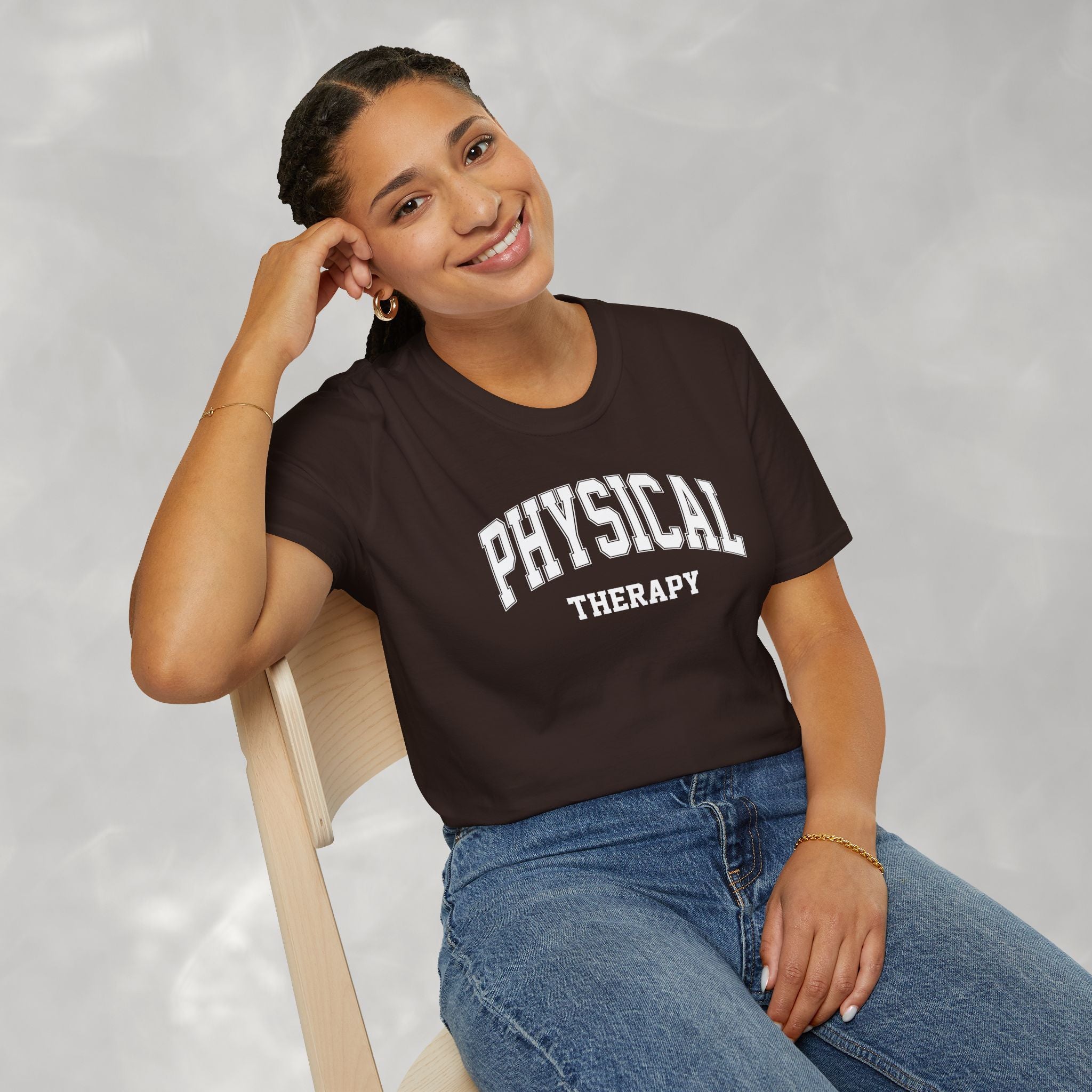 Physical Therapy, Therapist Varsity Style Gildan Unisex Softstyle T-Shirt