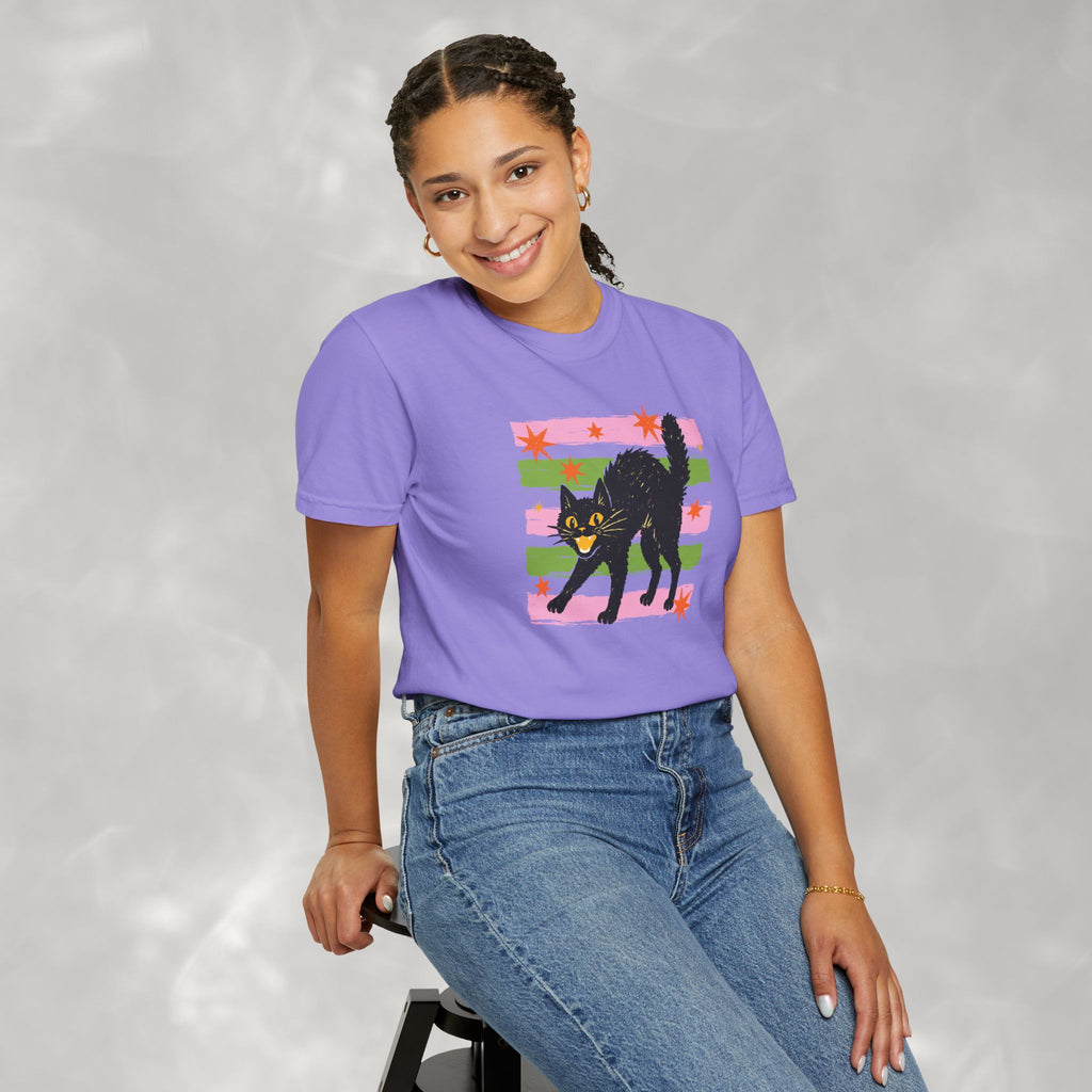 Spooky, Cute Black Cat, Halloween Comfort Colors Tee Unisex