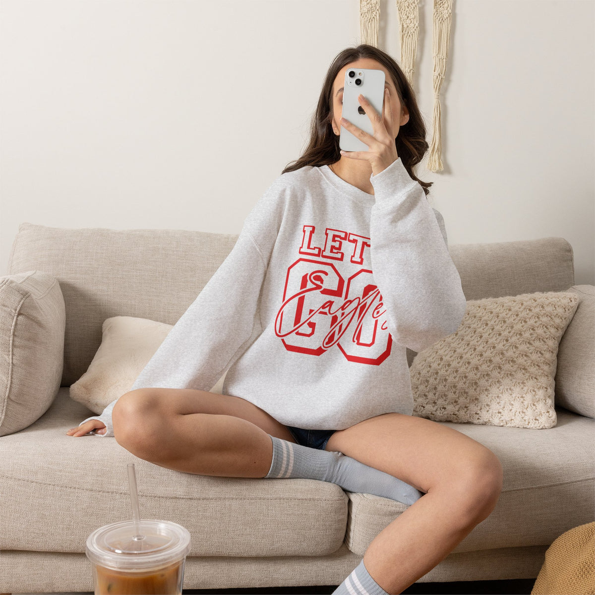 Let's Go Eagles, Eagles Sports, Team Spirit Gildan Unisex Heavy Blend™ Crewneck Sweatshirt