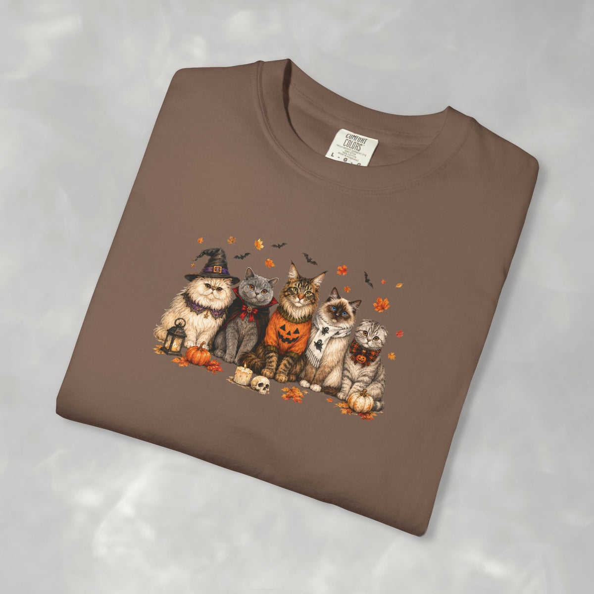 Retro Cats in Halloween Costumes Unisex Comfort Colors Tee