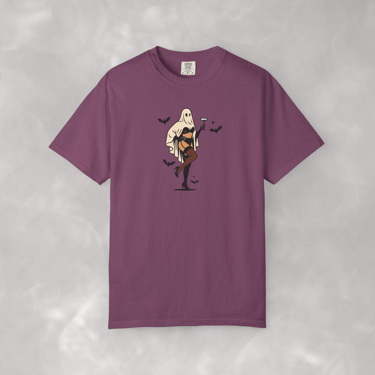 Spooky Retro Ghost Babe Unisex Comfort Colors Tee