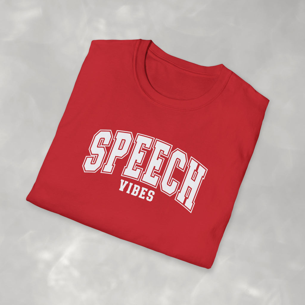 Speech Vibes Gildan Unisex Softstyle T-Shirt for SLP, SLPA, Speech Therapy