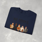 No Tricks Just Chicks, Funny Halloween Chickens in Costumes, Gildan Unisex Heavy Blend™ Crewneck Sweatshirt