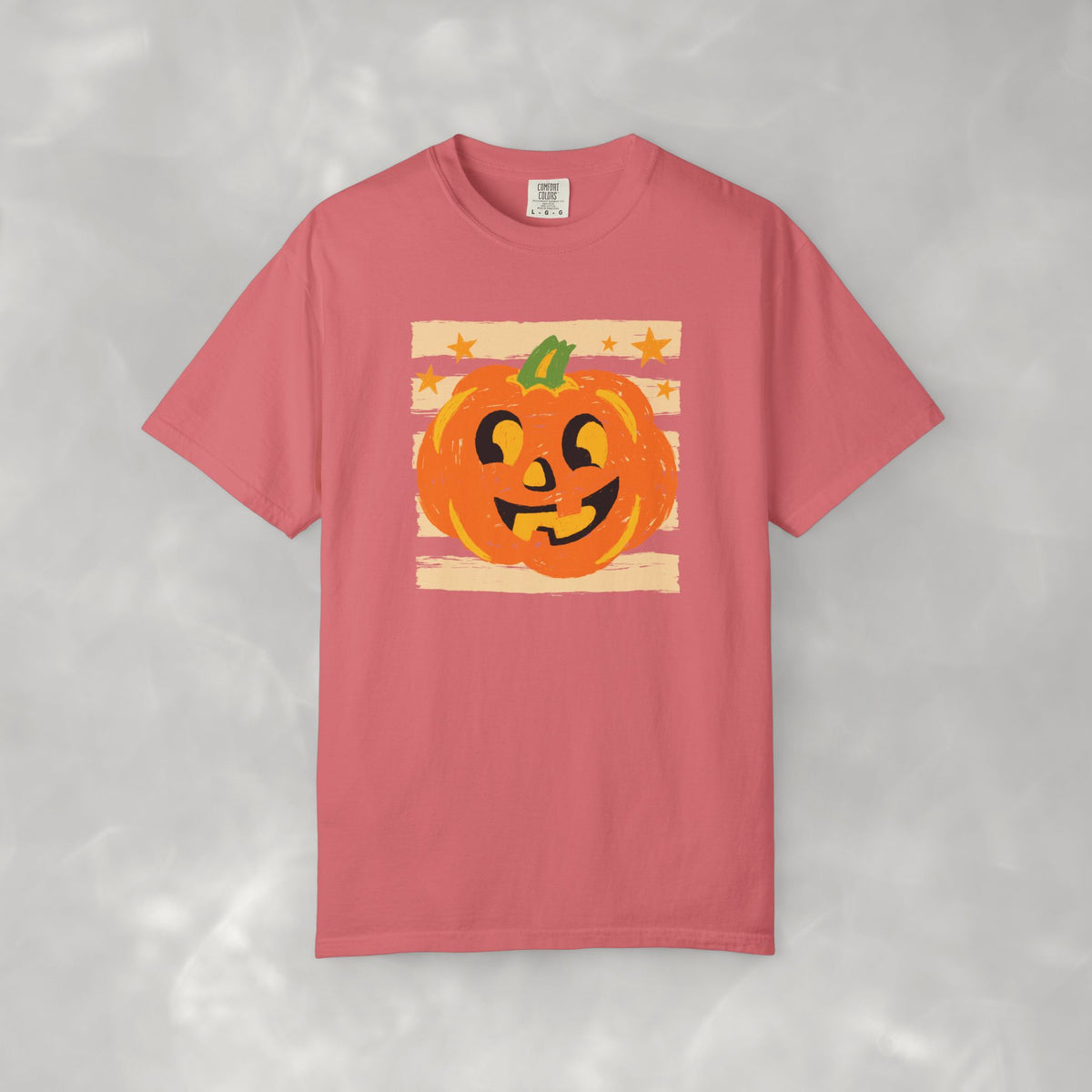 Happy Jack-O-Lantern, Striped Halloween Comfort Colors Unisex Garment-Dyed T-shirt