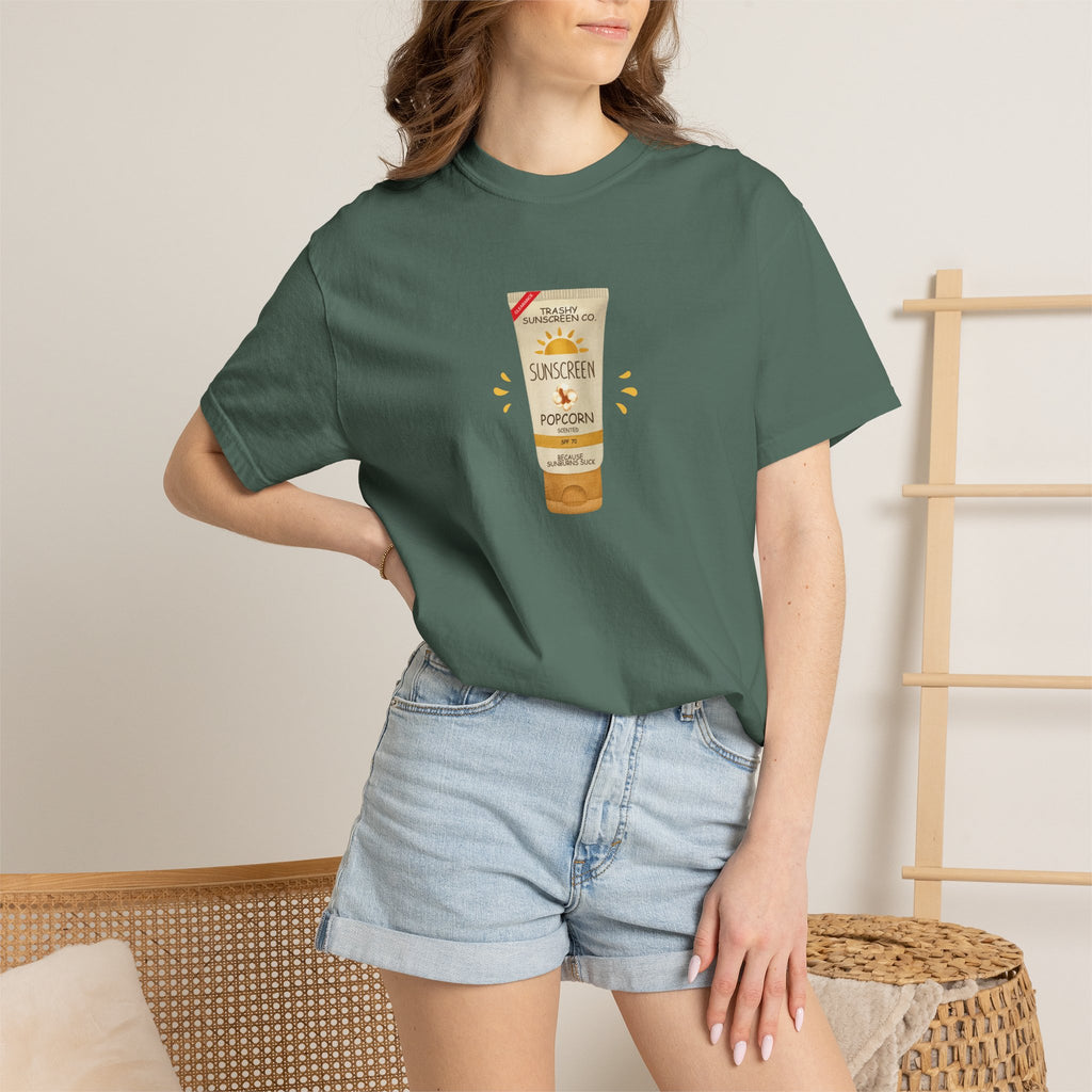 Popcorn Scented Sunscreen, Funny, Random Questionable Concepts Comfort Colors Tee