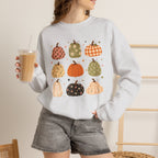 Whimsical Autumn Pumpkins Gildan Unisex Heavy Blend™ Crewneck Sweatshirt for Fall, Thanksgiving