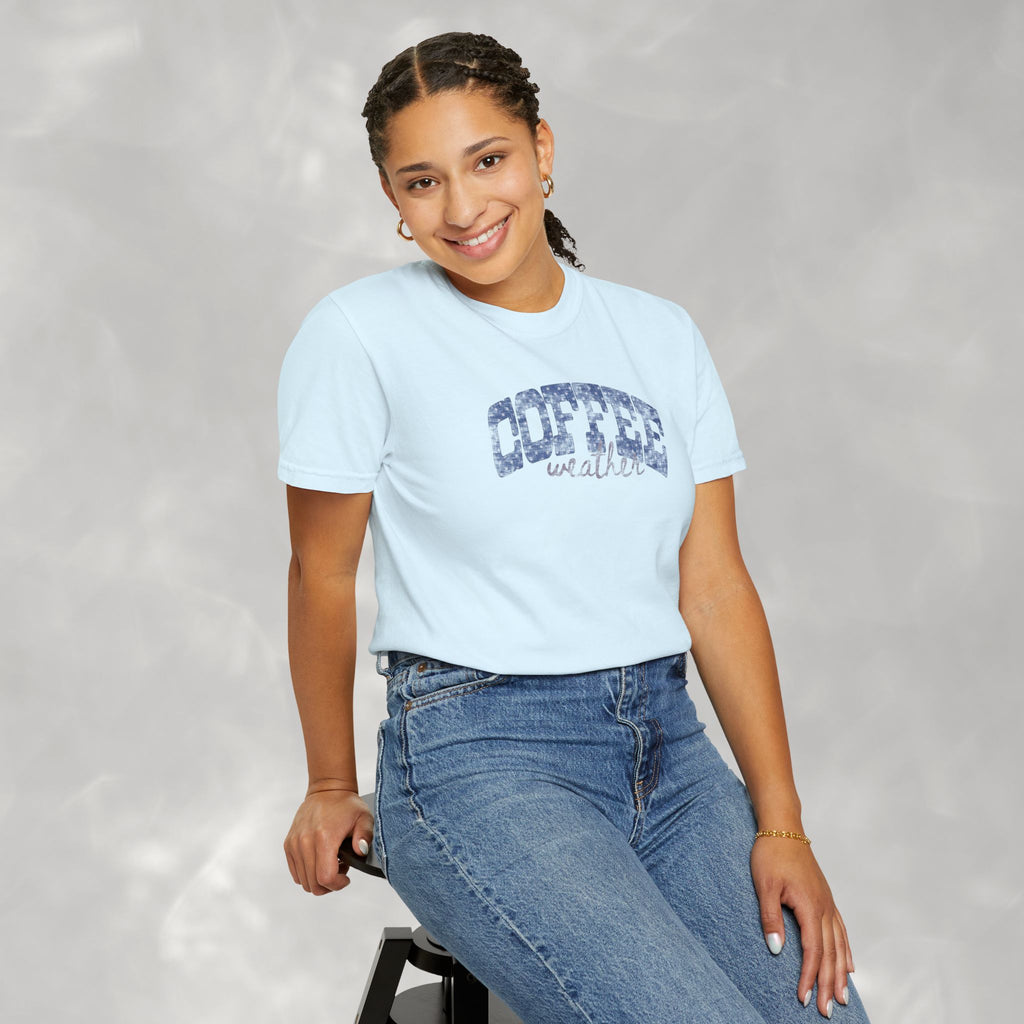 Coffee Weather Distressed Comfort Colors Unisex Garment-Dyed T-shirt