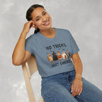 No Tricks Just Chicks, Funny Halloween Chickens in Costumes, Gildan Unisex Softstyle T-Shirt