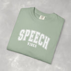 Speech Vibes, Unisex Comfort Colors Tee for SLP, SLPA, Speech Therapy