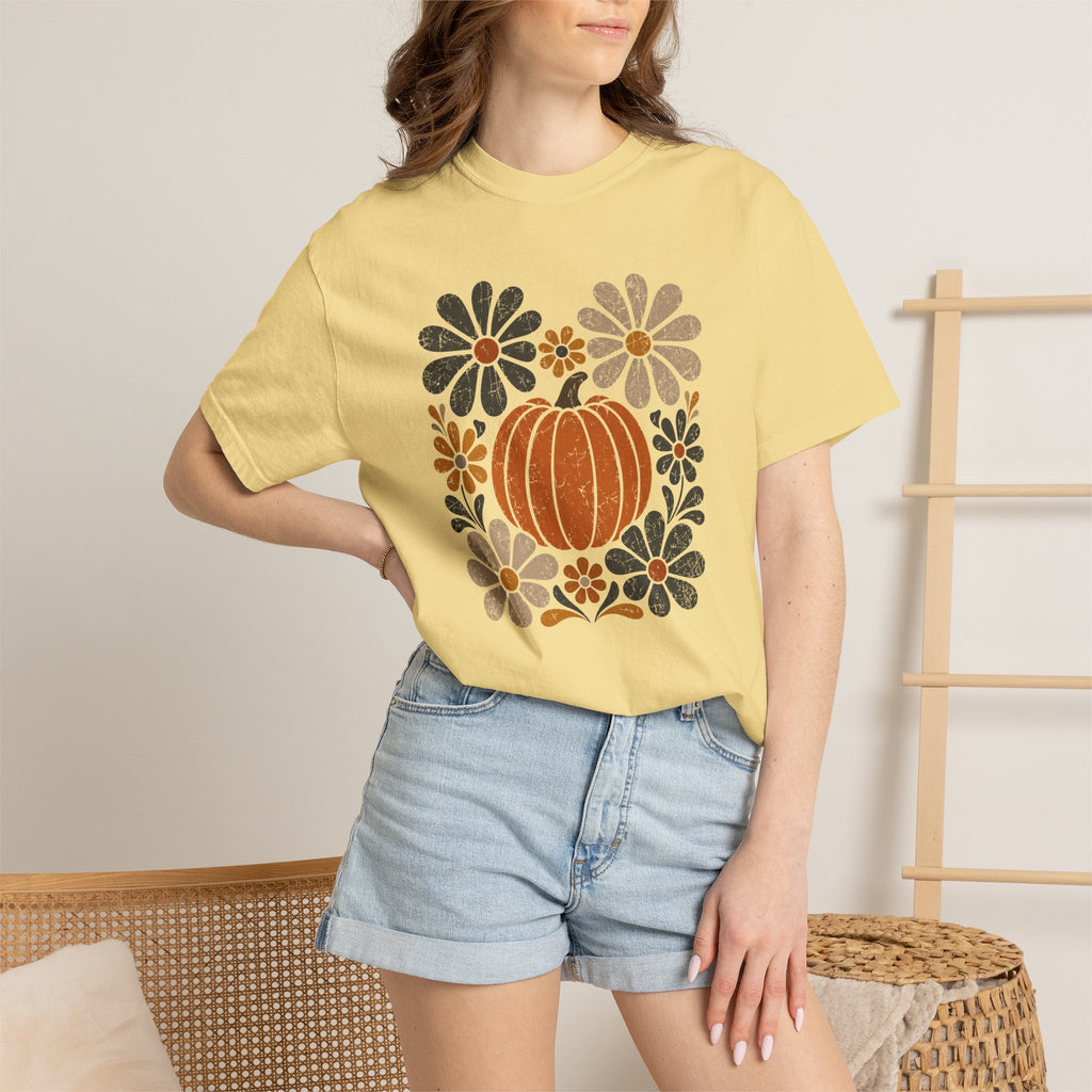 Retro Fall, Autumn Pumpkin Comfort Colors Tee