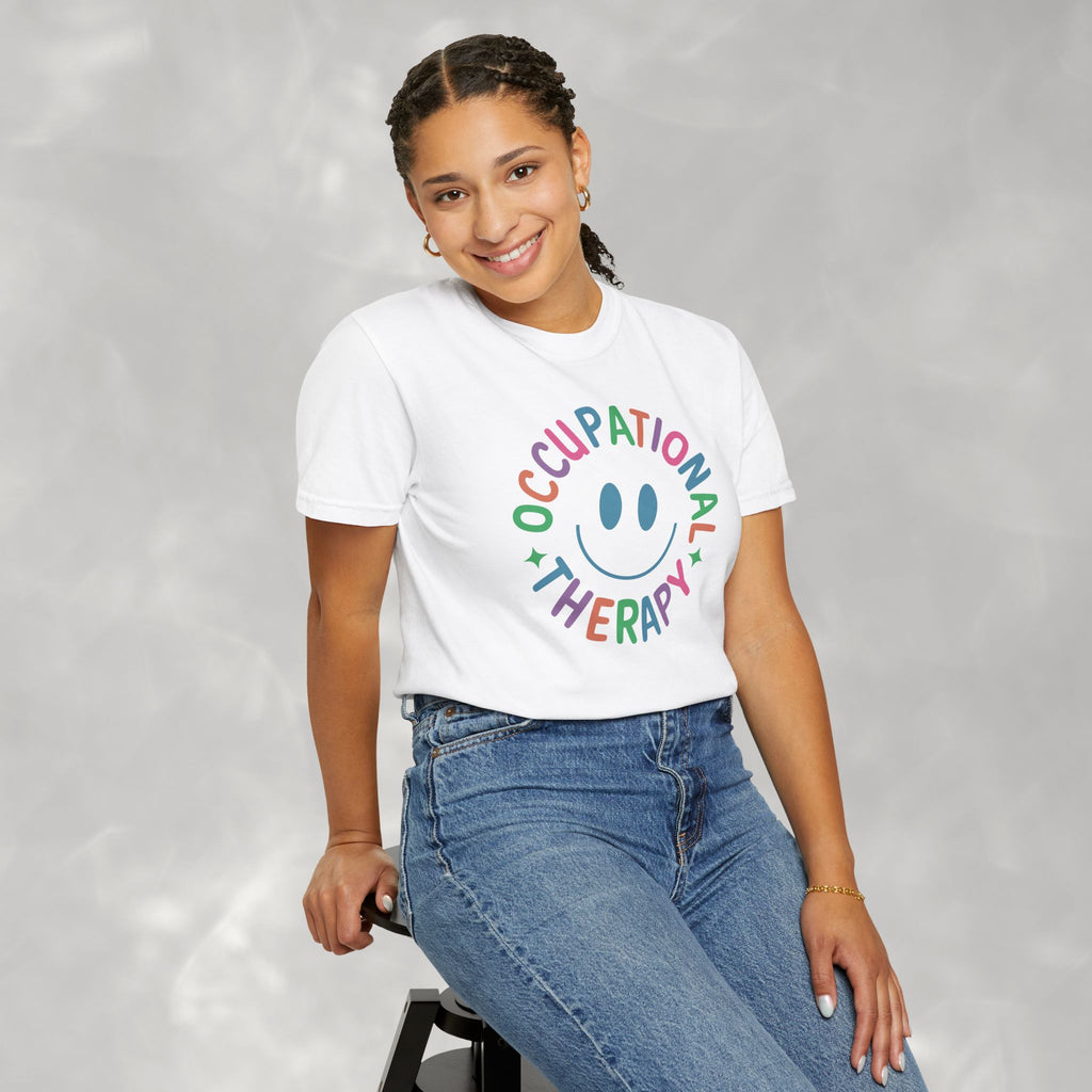 Occupational Therapy, Cute Playful Smile, OT, COTA Comfort Colors Tee