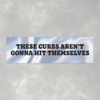 These Curbs Aren't Going to Hit Themselves Funny Brainrot Car Magnet (10"x3")