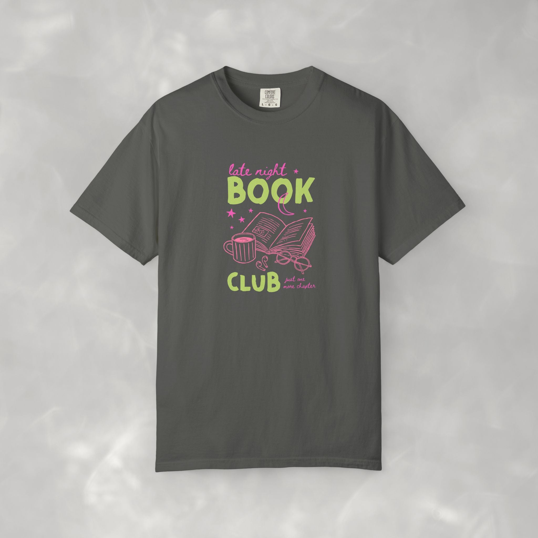 Late Night Book Club, Comfort Colors Book Lover, Reader Tee for Women,