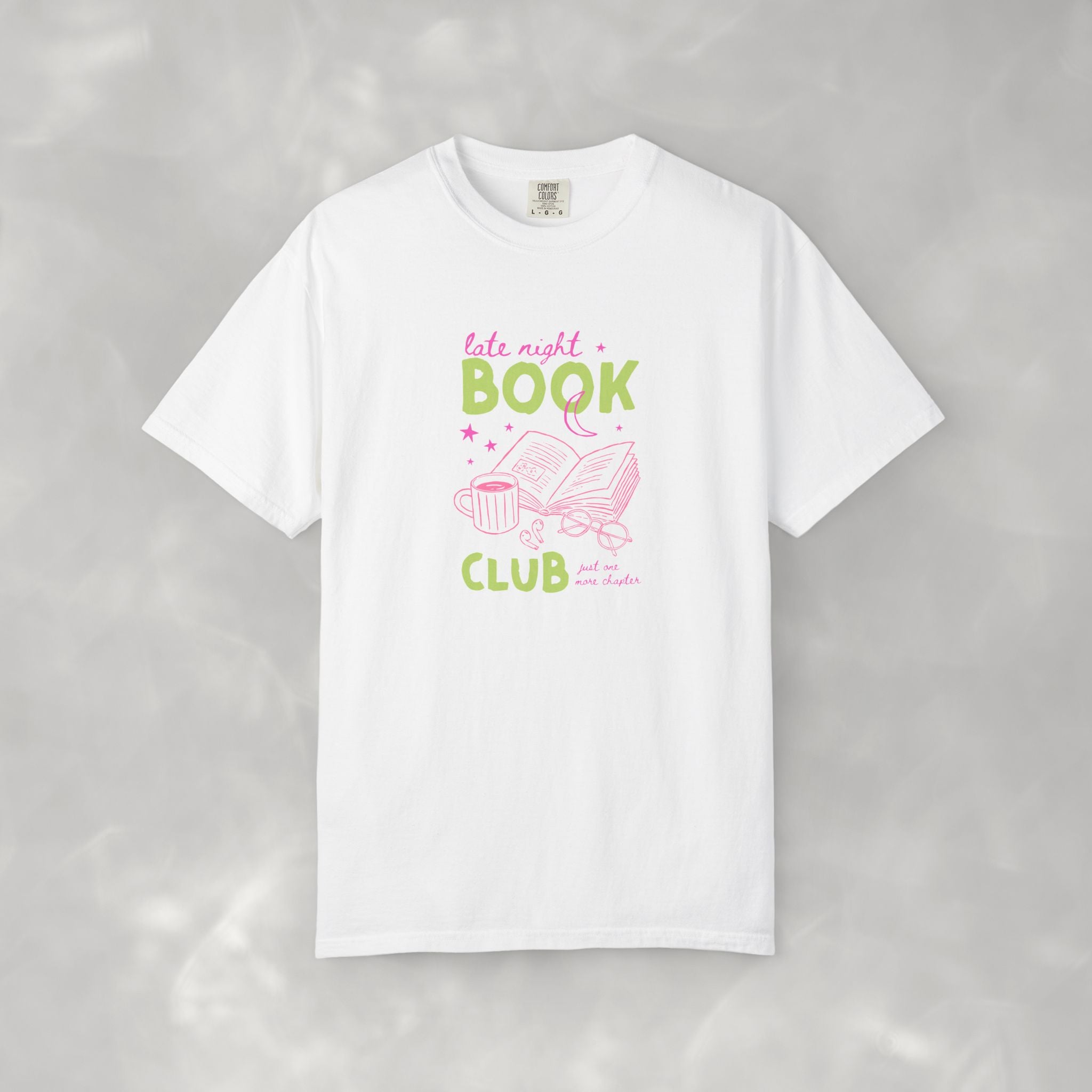 Late Night Book Club, Comfort Colors Book Lover, Reader Tee for Women,