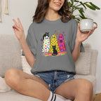 Preppy, Girly, Cute Halloween Ghosts with Cats, Comfort Colors Tee
