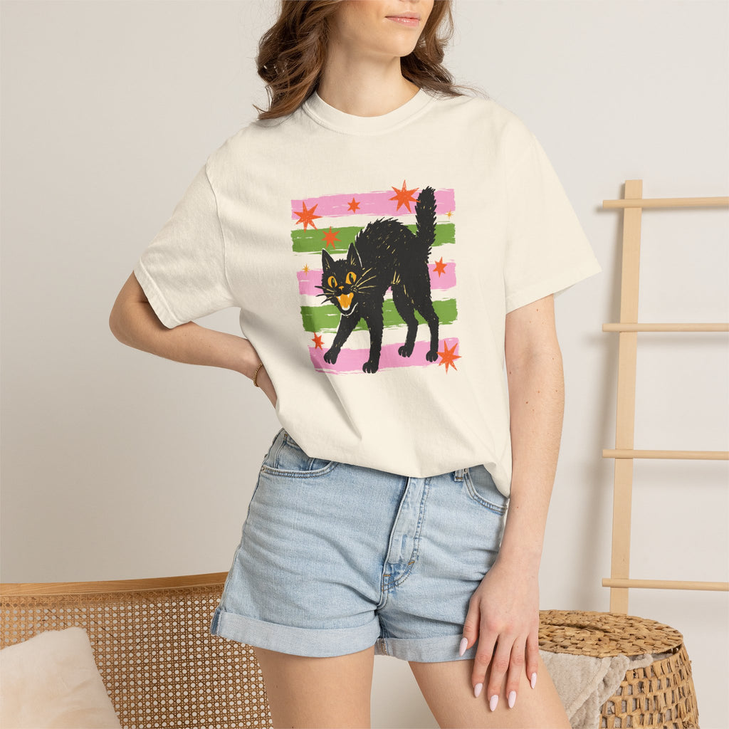 Spooky, Cute Black Cat, Halloween Comfort Colors Tee Unisex