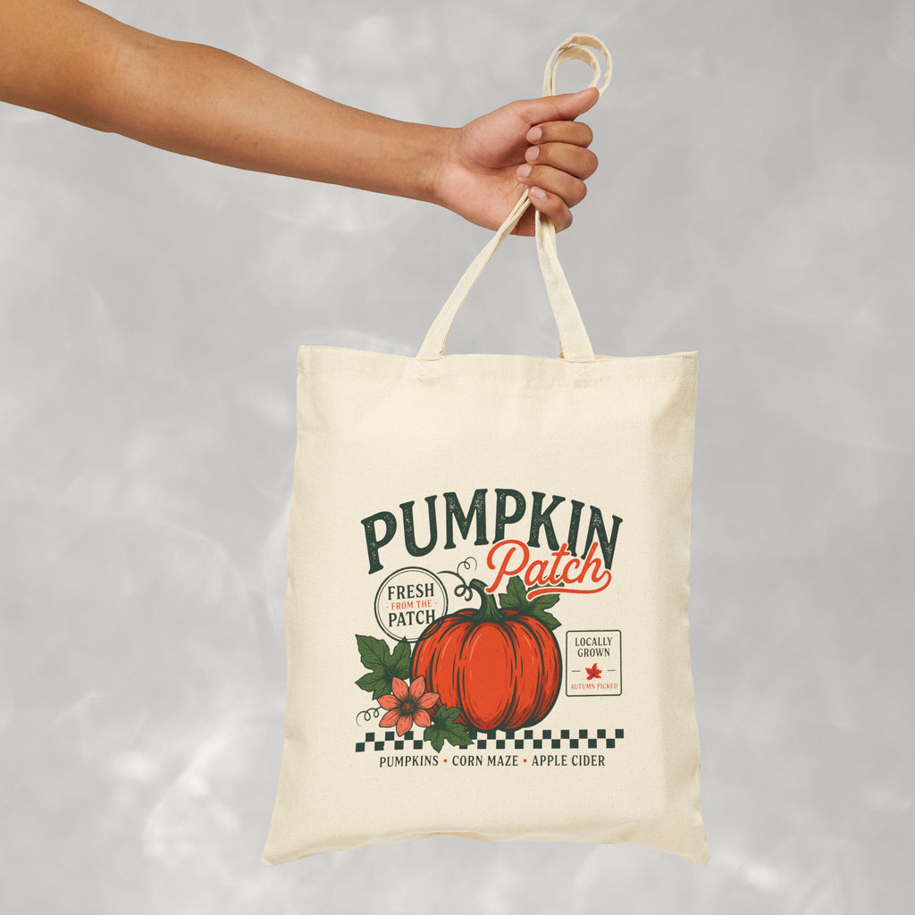 Pumpkin Patch Double-Sided Cotton Canvas Tote Bag