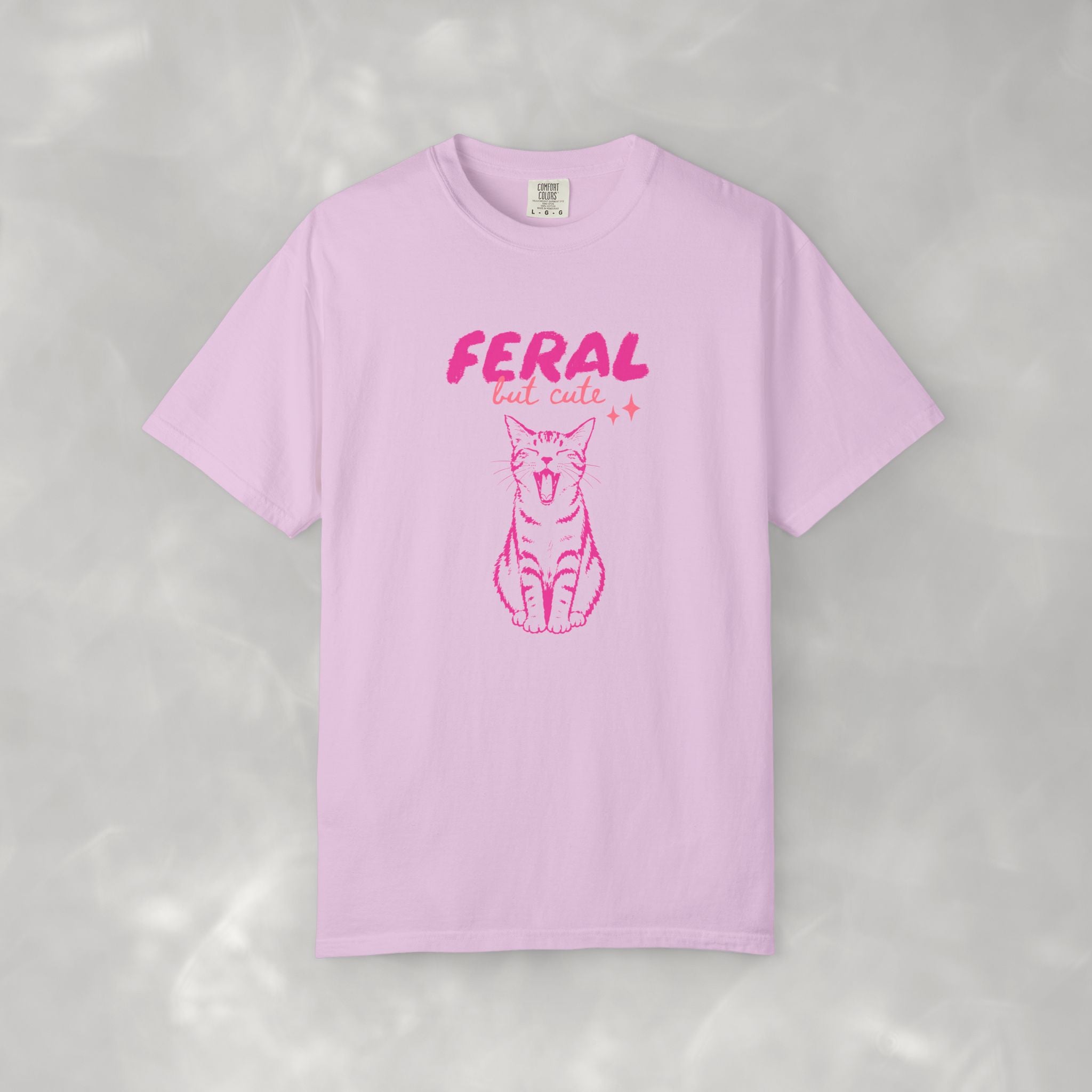 Feral But Cute, Funny, Cat Lover Comfort Colors Tee