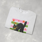 Spooky, Cute Black Cat, Halloween, Gildan Unisex Heavy Blend™ Crewneck Sweatshirt