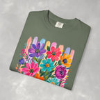 Boho Floral Stripes Comfort Colors Tee
