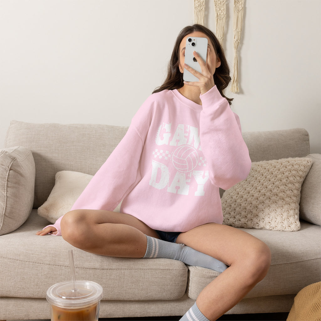Retro Vintage Volleyball Game Day Gildan Unisex Heavy Blend™ Crewneck Sweatshirt