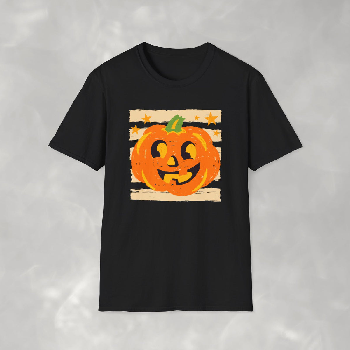 Happy Jack-O-Lantern, Striped Halloween Gildan Unisex Softstyle T-Shirt