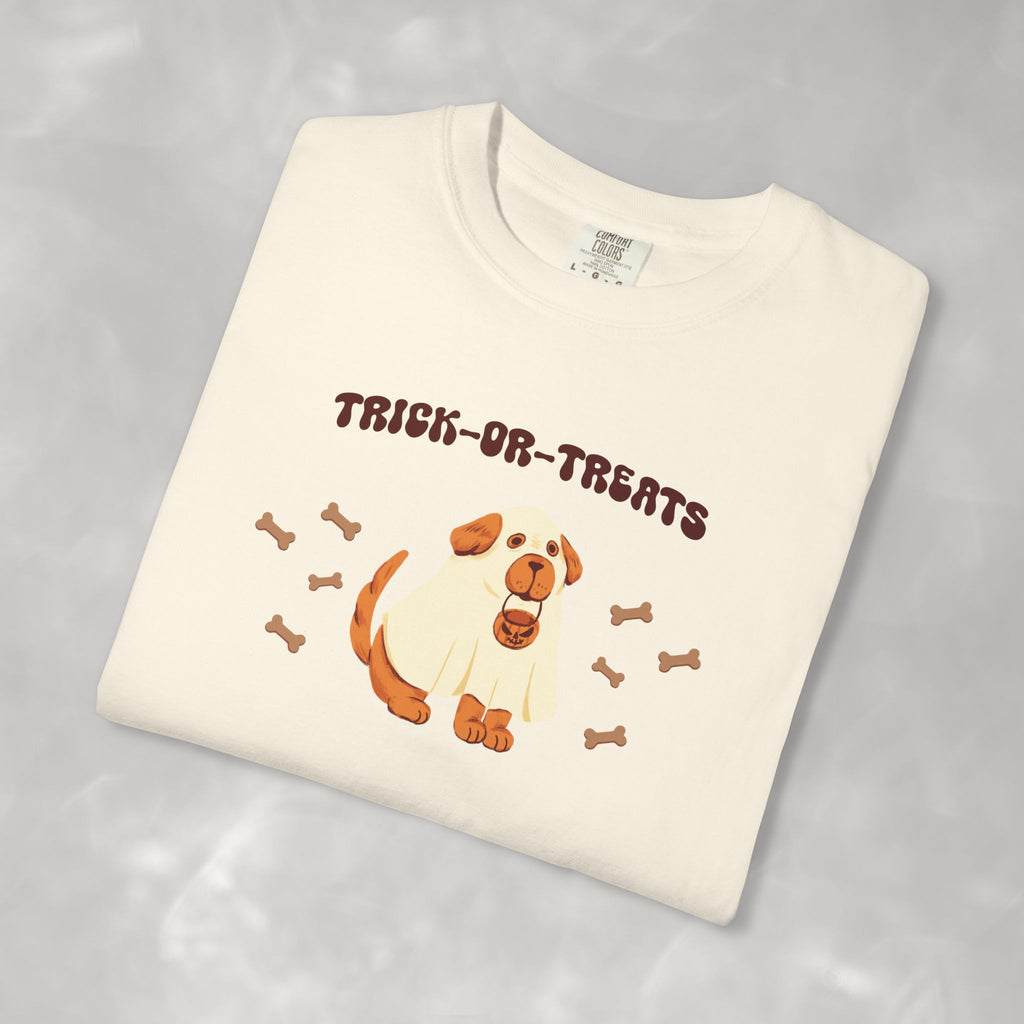 Trick-or-Treats Cute Funny Halloween Dog Lover Unisex Garment-Dyed T-shirt