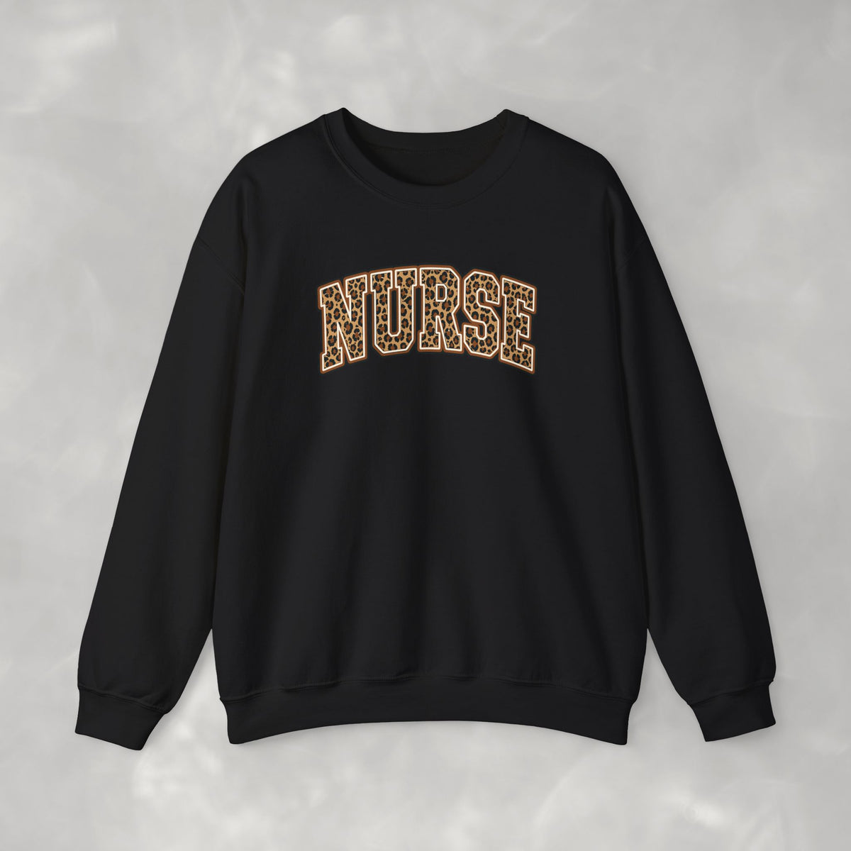 Leopard Print Varsity Nurse Gildan Unisex Heavy Blend™ Crewneck Sweatshirt