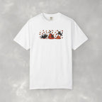 Cute Black Cats Playing in Autumn Leaves Comfort Colors Tee