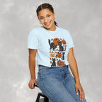 Spooky Black Cats and Jack-O-Lanterns, Unisex Comfort Colors Tee