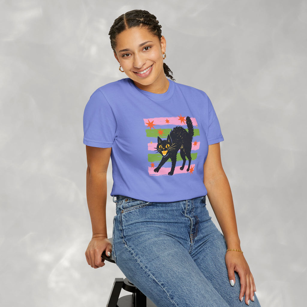 Spooky, Cute Black Cat, Halloween Comfort Colors Tee Unisex