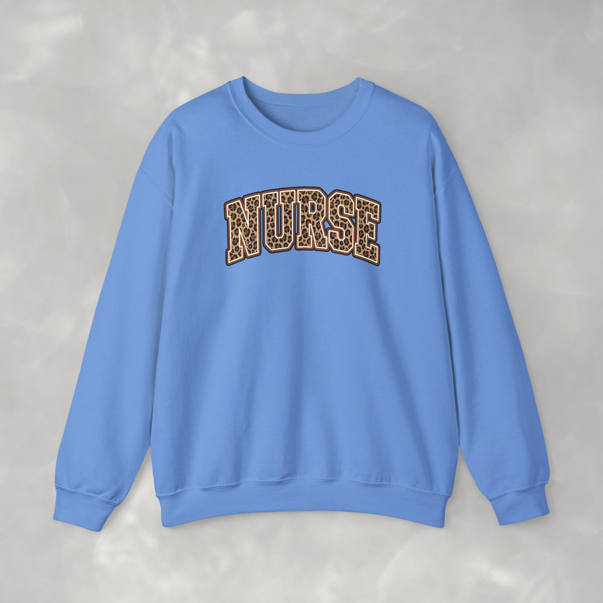 Leopard Print Varsity Nurse Gildan Unisex Heavy Blend™ Crewneck Sweatshirt