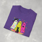 Preppy, Girly, Cute Halloween Ghosts with Cats, Gildan Unisex Softstyle T-Shirt