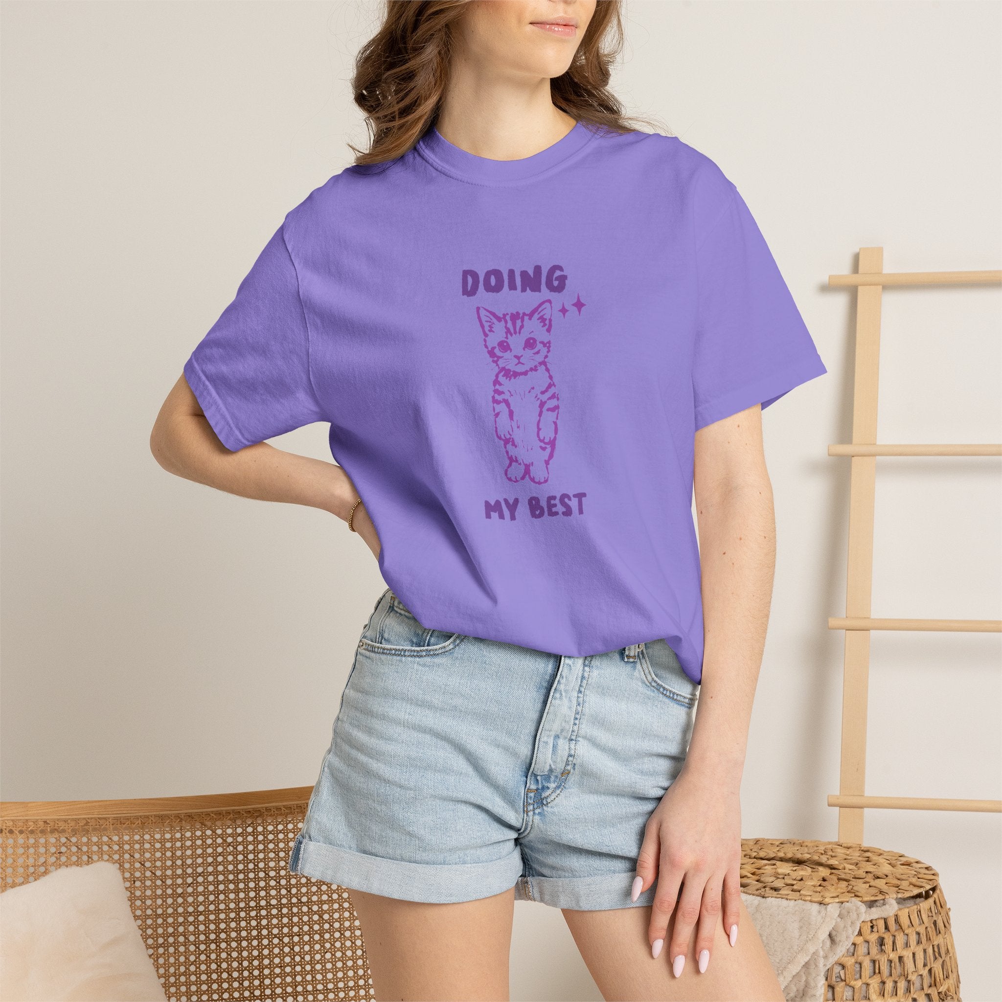 Doing My Best, Cute, Funny Cat Lover Comfort Colors Tee