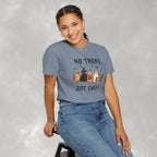 No Tricks Just Chicks, Funny Halloween Chickens in Costumes, Comfort Colors Tee
