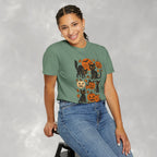Spooky Black Cats and Jack-O-Lanterns, Unisex Comfort Colors Tee